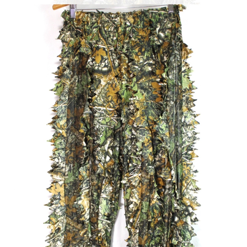 Leaf Ghillie Suit Woodland Camouflage Pants 3D jungle Hunting fits Small to XXL